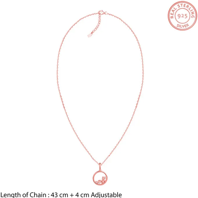 Rose Gold Butterfly Pendant with Link Chain