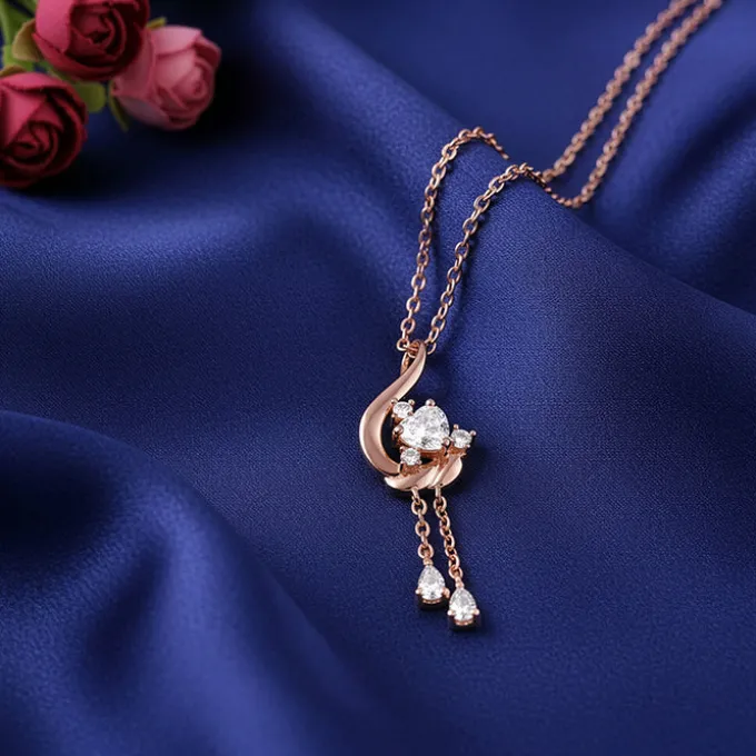 Rose Gold Carry Your Heart Pendant With Link Chain