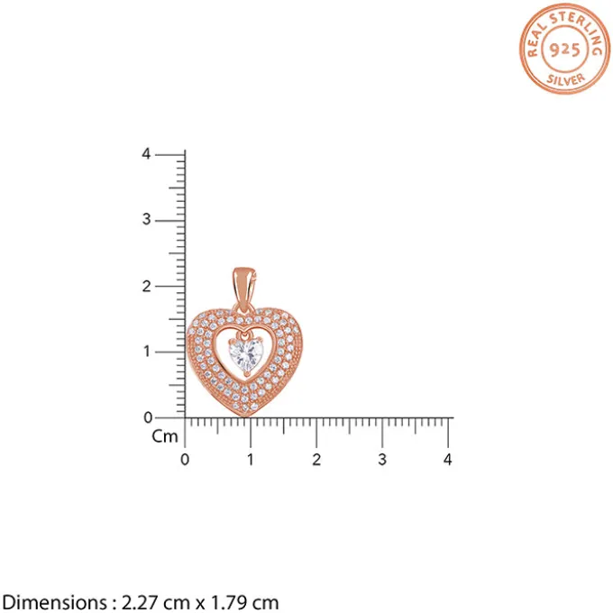 Rose Gold Celeste Heart Pendant With Link Chain