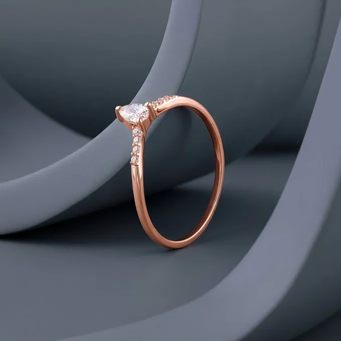 Rose Gold Celeste Oval Ring