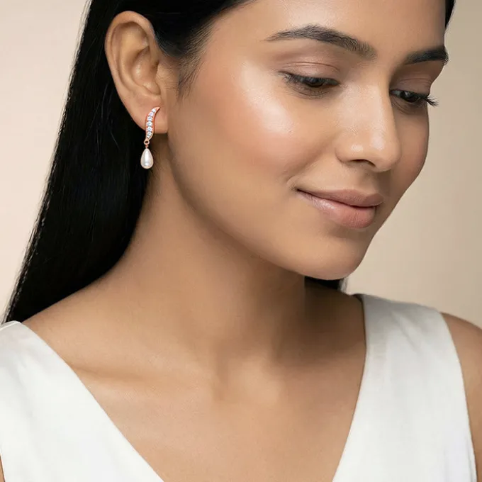 Rose Gold Celestial Fall Earrings
