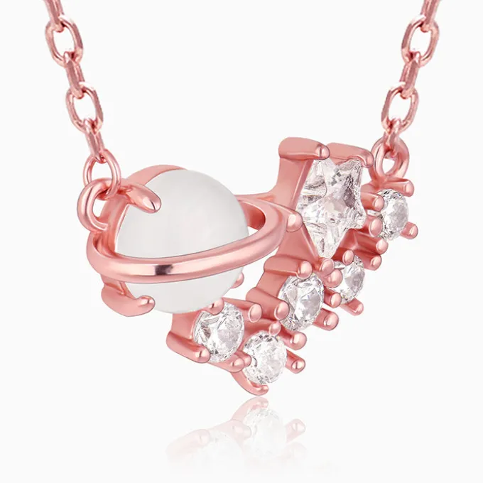 Rose Gold Celestial Love Necklace