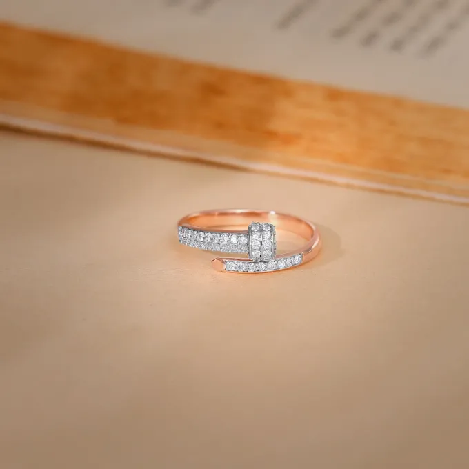 Rose Gold Celestial Whimsy Diamond Ring
