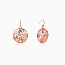 Rose Gold Cellular Filigree Earrings