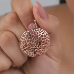 Rose Gold Cellular Filigree Earrings