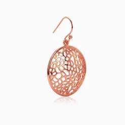 Rose Gold Cellular Filigree Earrings