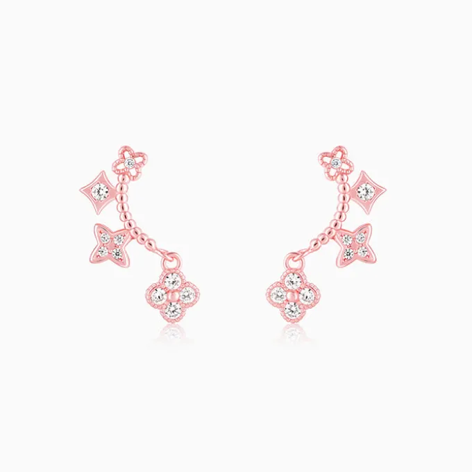 Rose Gold Charm Dangle Earrings