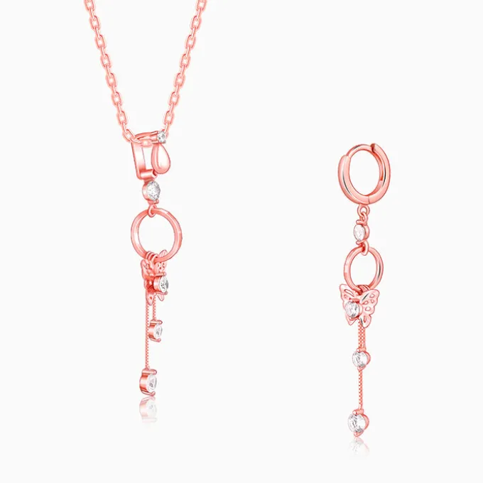 Rose Gold Charming Butterfly Set