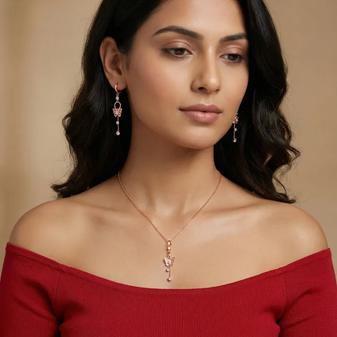 Rose Gold Charming Butterfly Set