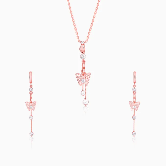 Rose Gold Charming Butterfly Set