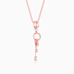 Rose Gold Charming Butterfly Pendant with Link Chain