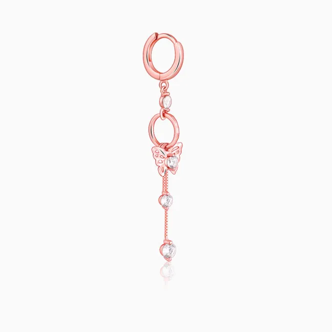 Rose Gold Charming Butterfly Earrings