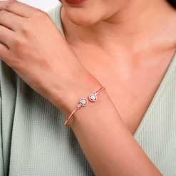 Rose Gold Circle Bond Cuff Bracelet