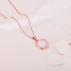 Rose Gold Circle of Love Pendant with Link Chain