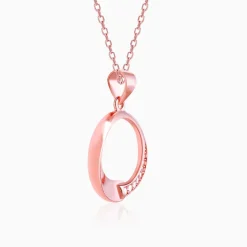 Rose Gold Circle of Love Pendant with Link Chain