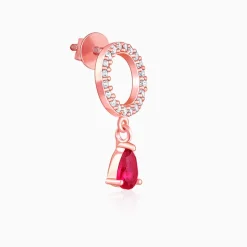 Rose Gold Circular Droplet Earrings