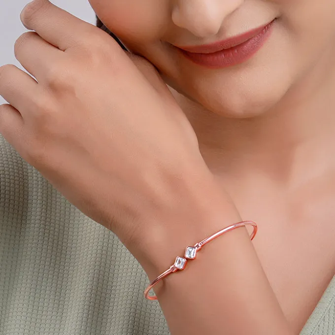 Rose Gold Classic Baguette Bracelet