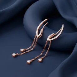 Rose Gold Classic Climber Earrings