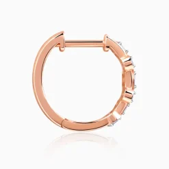 Rose Gold Classic Hoop Lab Grown Diamond Earrings