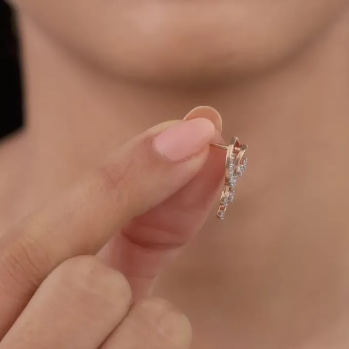 Rose Gold Classic Orb Lab Grown Diamond Earrings