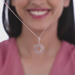 Rose Gold Classic Pendant With Link Chain