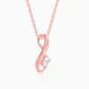 Rose Gold Classic Swirl Pendant With Link Chain