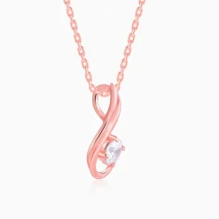 Rose Gold Classic Swirl Pendant With Link Chain
