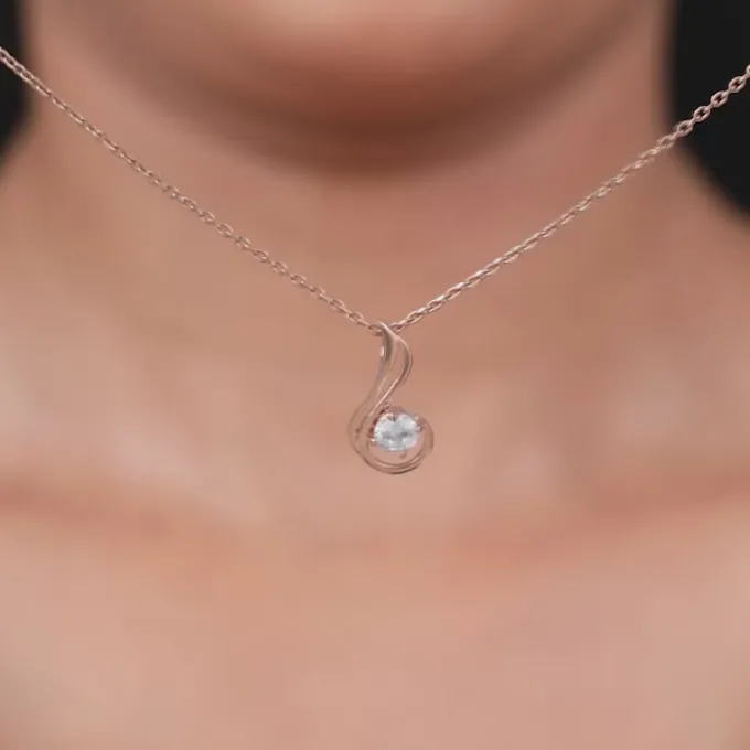 Rose Gold Classic Swirl Pendant With Link Chain