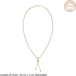 Rose Gold Classic Theory Pendant With Link Chain