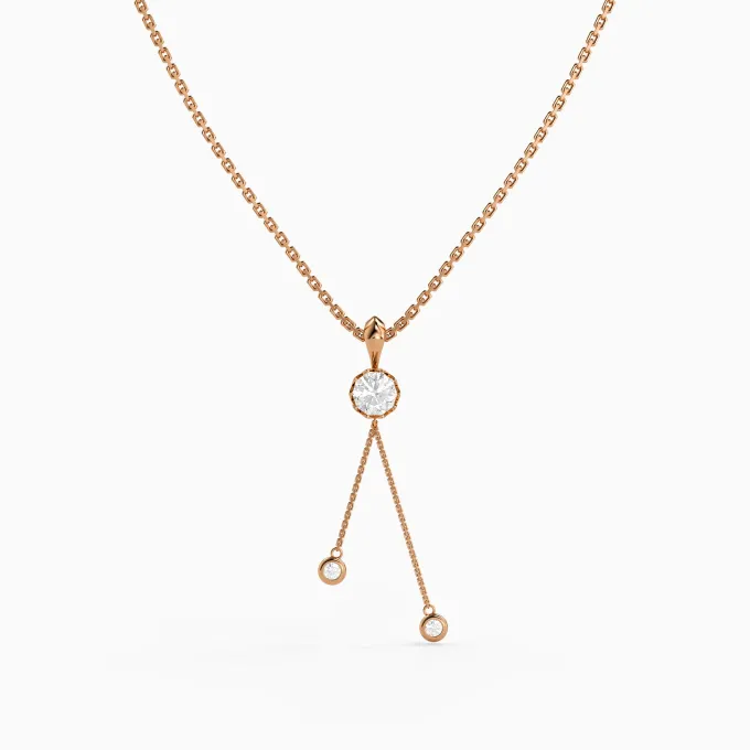 Rose Gold Classic Theory Pendant With Link Chain