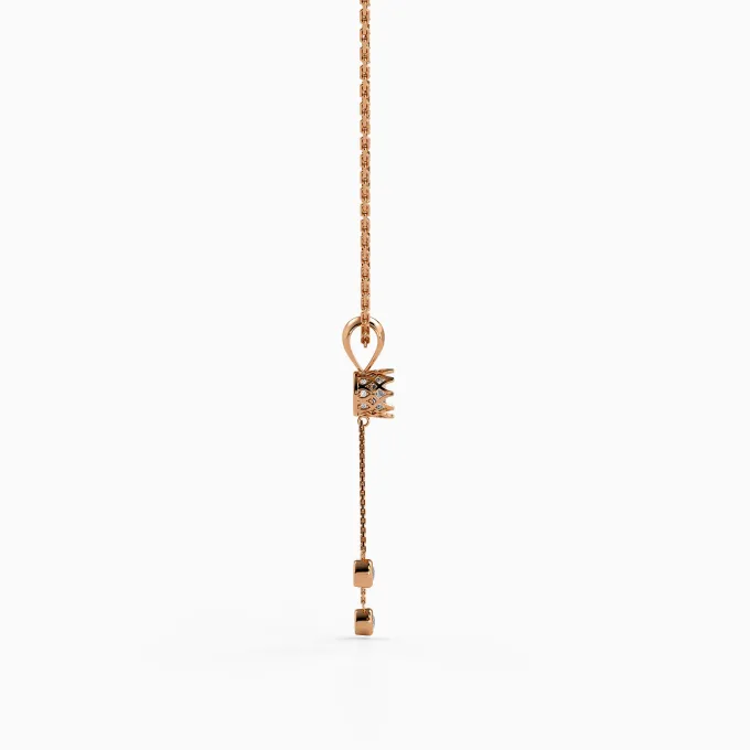 Rose Gold Classic Theory Pendant With Link Chain