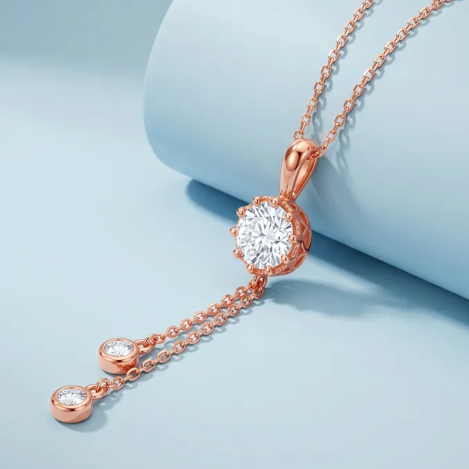 Rose Gold Classic Theory Pendant With Link Chain