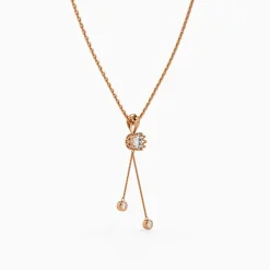 Rose Gold Classic Theory Pendant With Link Chain