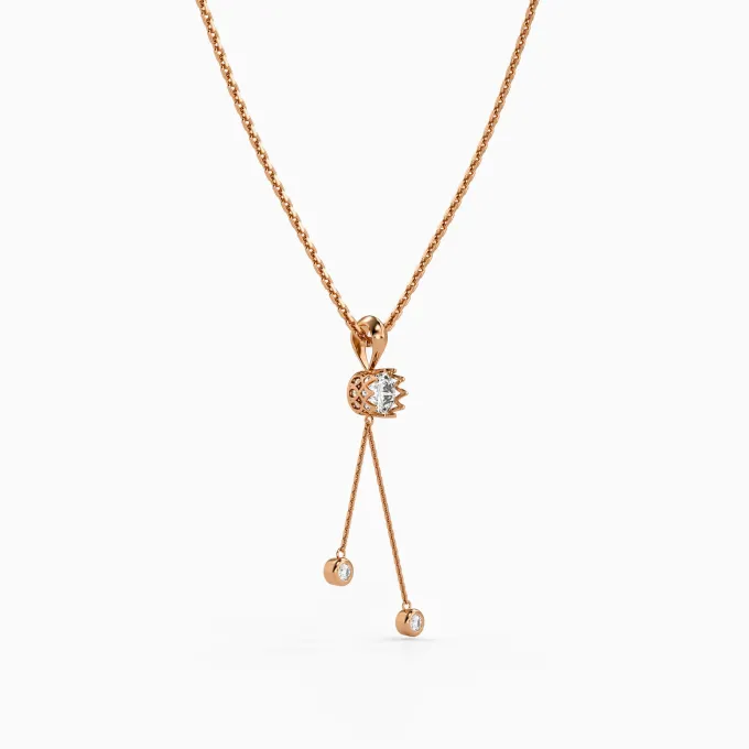 Rose Gold Classic Theory Pendant With Link Chain