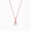 Rose Gold Classic Zircon Shine Pendant with Link Chain