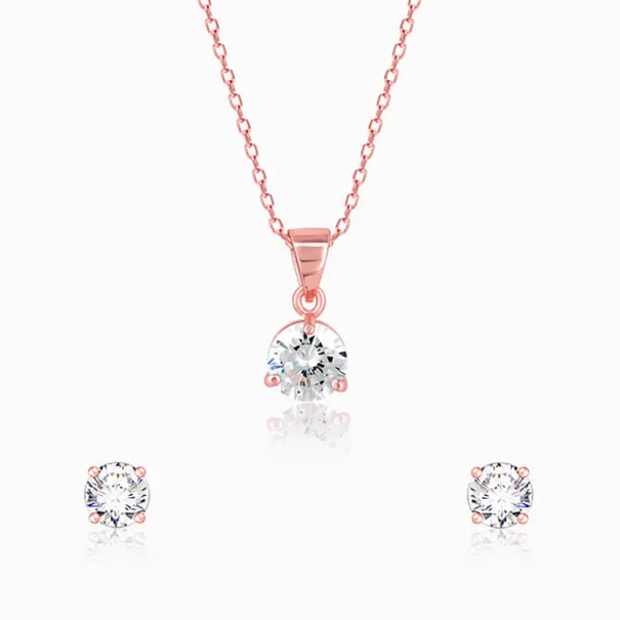 Rose Gold Classic Zircon Set
