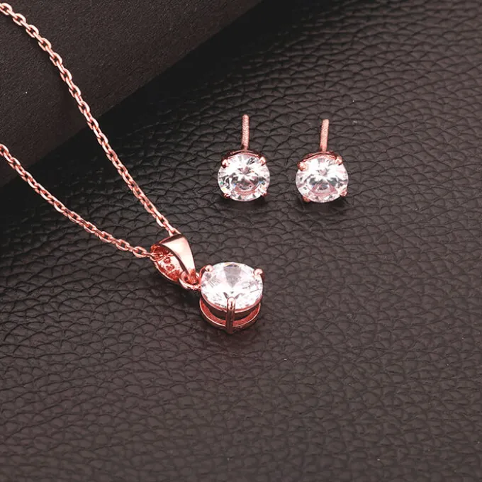 Rose Gold Classic Zircon Set