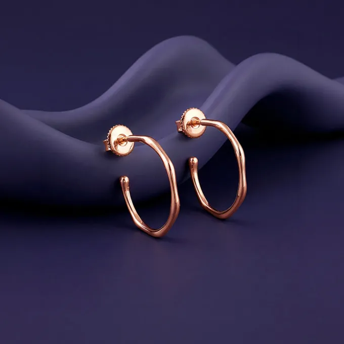 Rose Gold Classy Serene Hoops