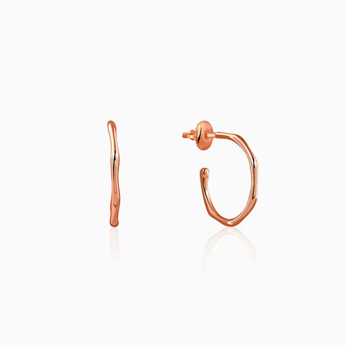 Rose Gold Classy Serene Hoops