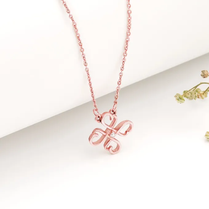 Rose Gold Clover Necklace