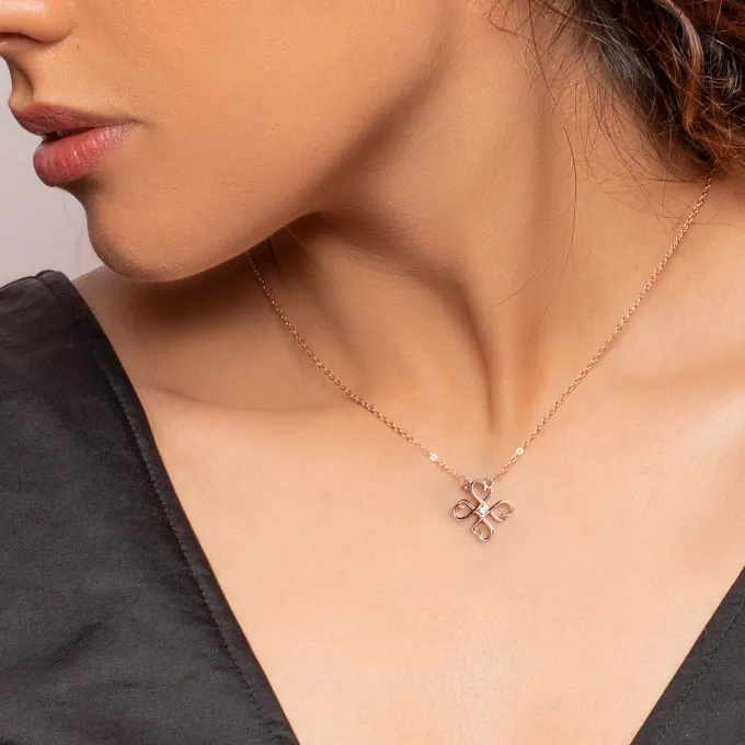 Rose Gold Clover Necklace