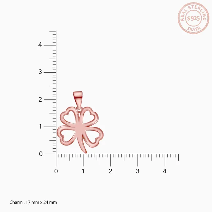 Rose Gold Clover Pendant with Link Chain