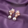 Rose Gold Cluster of Flower Earrings