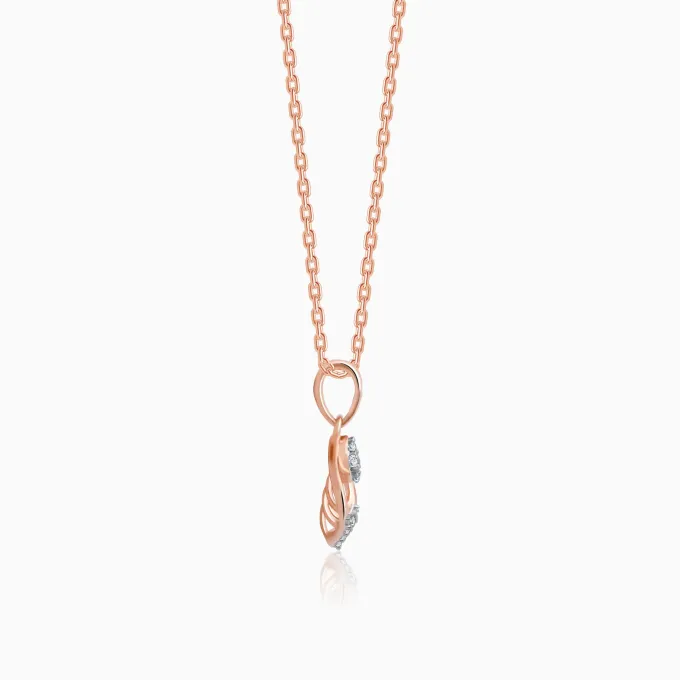 Rose Gold Cocoon Diamond Pendant