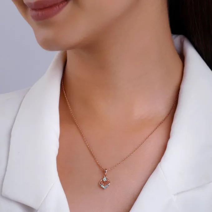 Rose Gold Cocoon Diamond Pendant