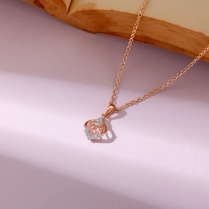 Rose Gold Cocoon Diamond Pendant