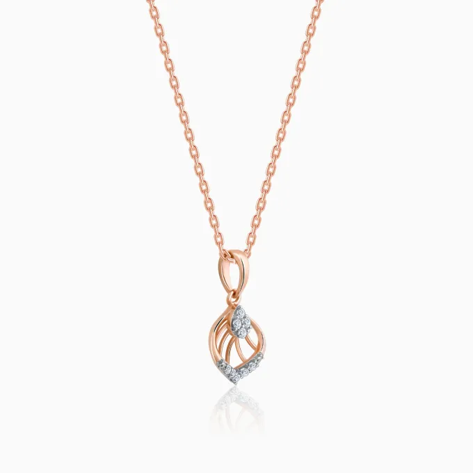 Rose Gold Cocoon Diamond Pendant
