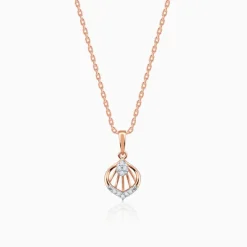 Rose Gold Cocoon Diamond Pendant