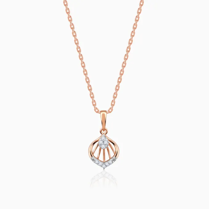 Rose Gold Cocoon Diamond Pendant