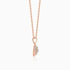 Rose Gold Cocoon Lab Grown Diamond Pendant